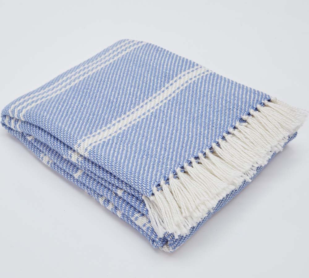 Weaver Green Oxford Stripe Cobalt Blanket